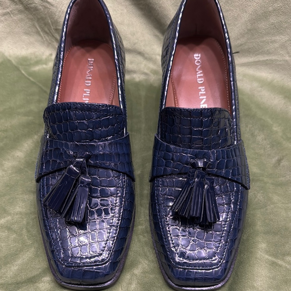Donald J. Pliner Blue Crocodile Loafers